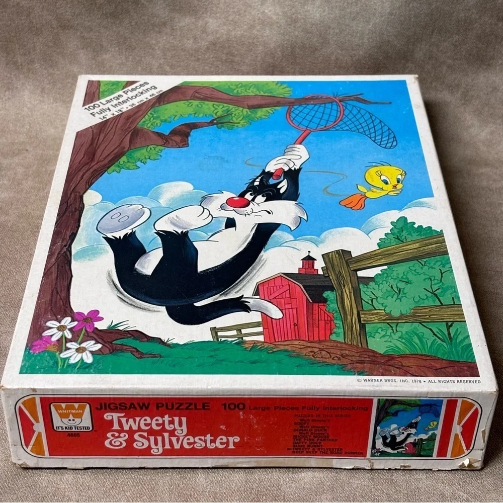Vintage 1978 Whitman Puzzle Warner Bros Sylvester Tweety Bird 100 Pc Complete